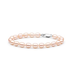 Bratara perle naturale roz piersica si argint DiAmanti FCP365-B-G (Argint 925‰ 0,65 g.)
